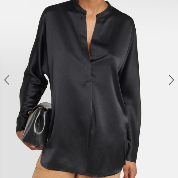 Vince satin band collar blouse - size xs - Picture 1 of 12